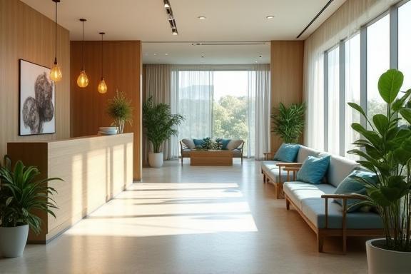 Vue intérieure moderne de la clinique